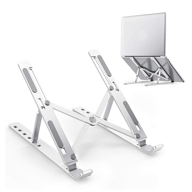 Soporte para portátil en aluminio gris