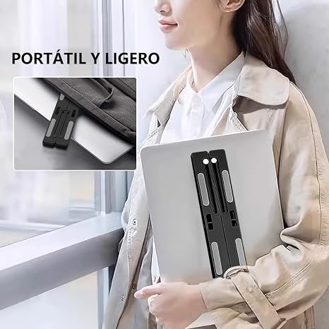 Soporte plástico para portátil negro
