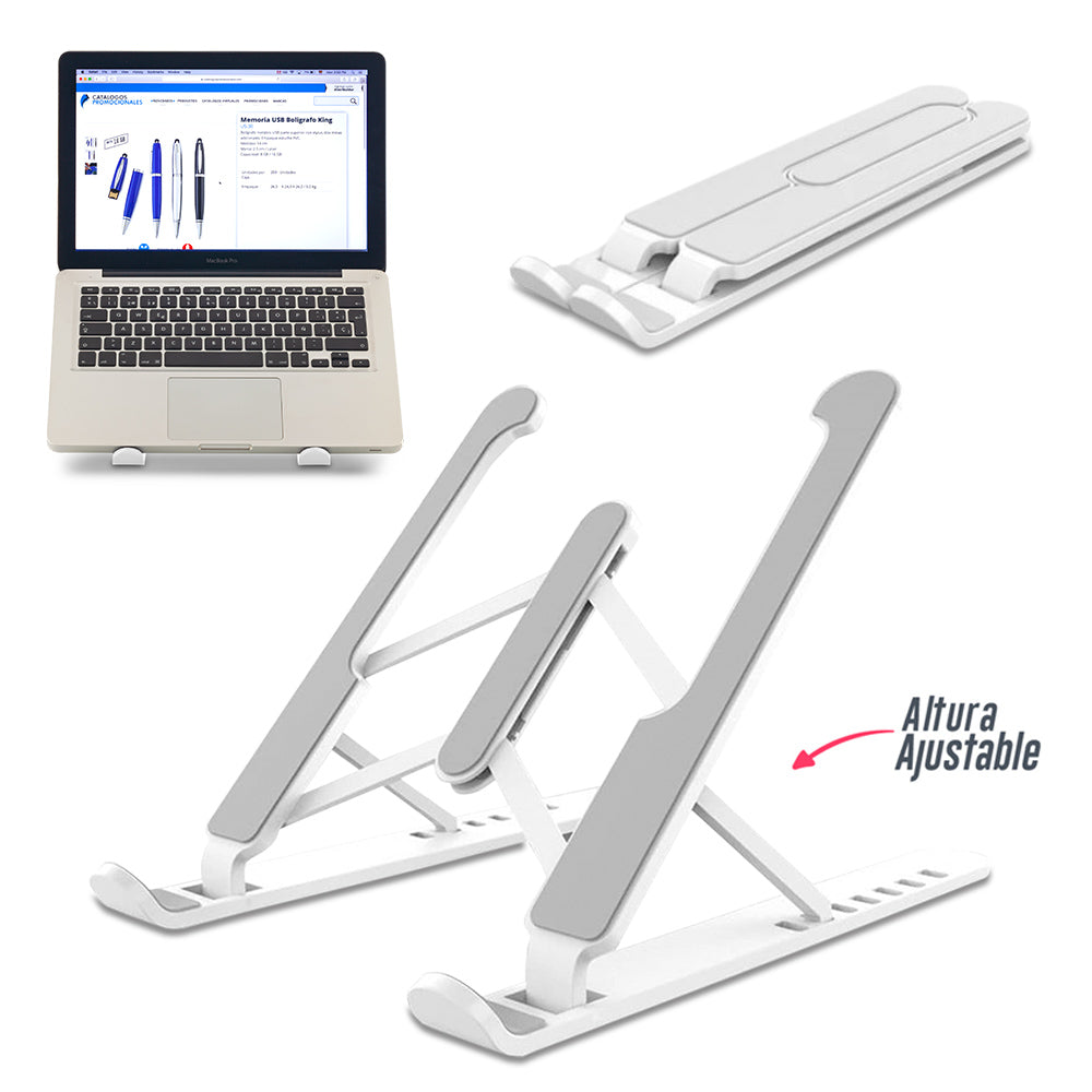Soporte plástico para portátil blanco