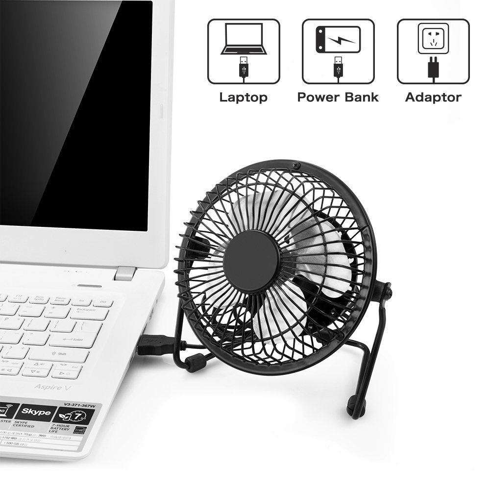 Ventilador portátil USB metálico 20cm